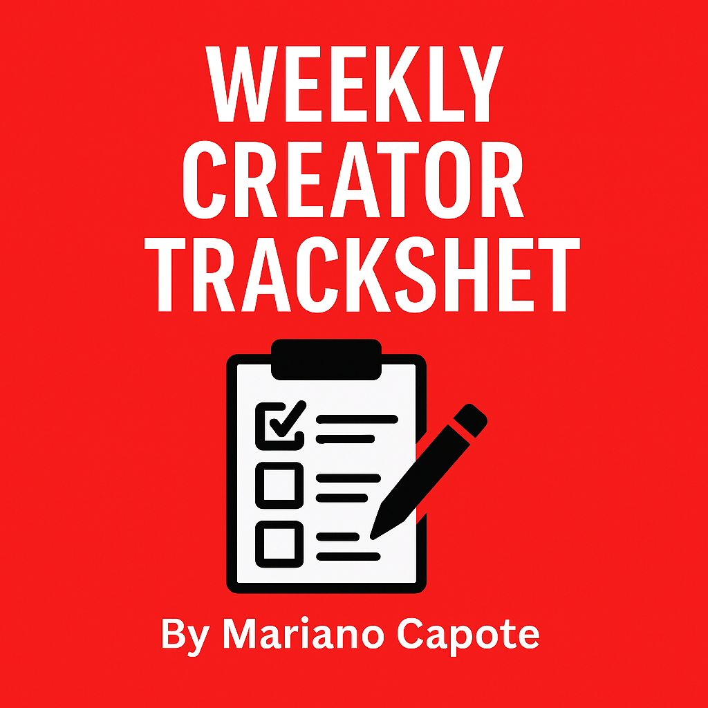 Weekly Creator Tracksheet